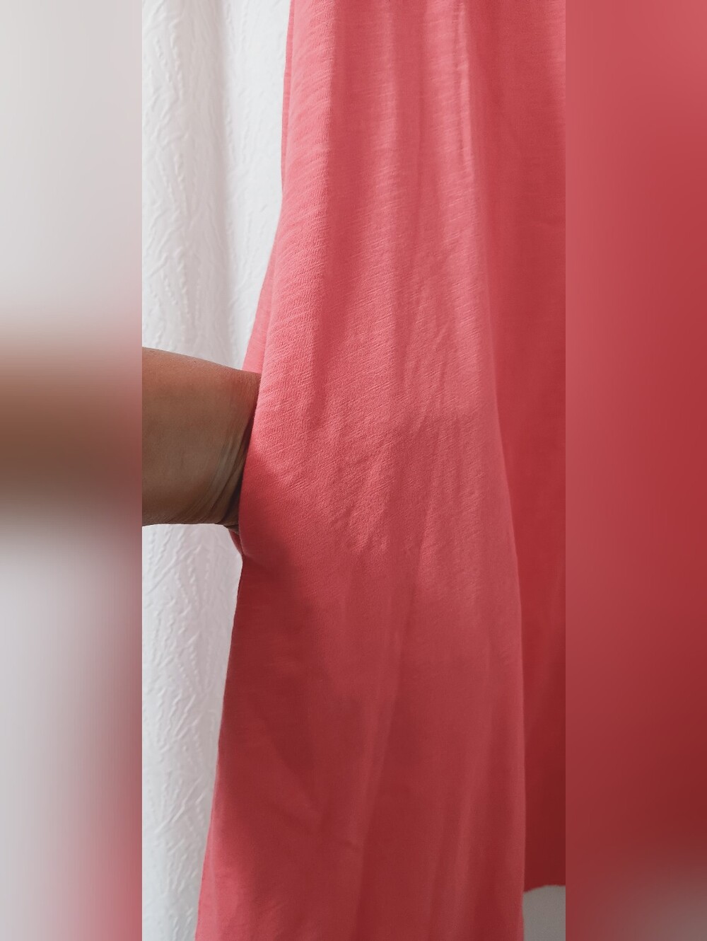 NWOT Soft Surroundings Danielle Button  Coral T-shirt Dress with pockets Size XL - Picture 8 of 11